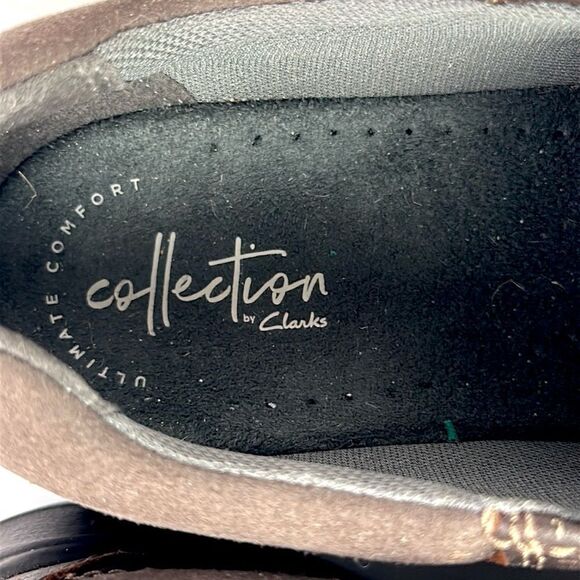 NWB Clarks Collection Cotrell Step Slip-On Shoes Brown Leather Men’s size 9W - Picture 12 of 15